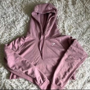 cropped lilac gymshark womens training hoodie.